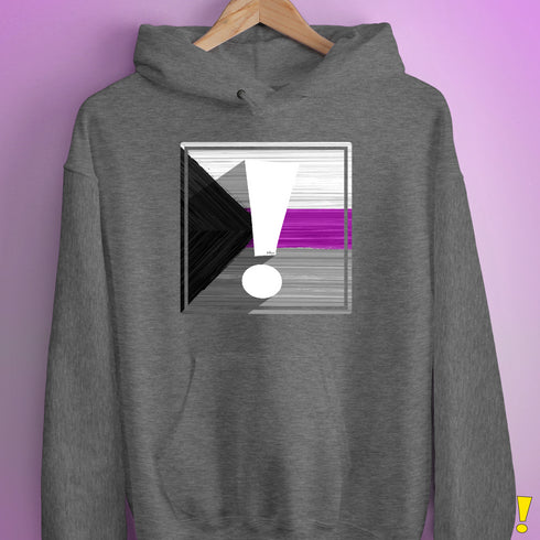 Demisexual Pride Flag Exclamation Point Hoodie - Grey Heather